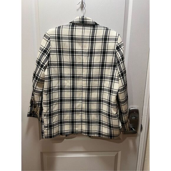 Elliatt black and white  Plaid Pattern Shawl Collar Tweed Yara Blazer Size S NWT - Picture 2 of 4